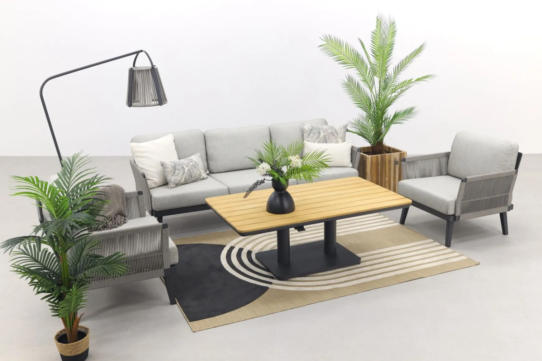 Durban/Medina teak verstelbare stoel-bank loungeset - 4-delig - Op=Op