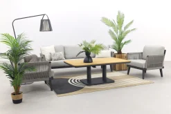 Durban/Medina teak verstelbare stoel-bank loungeset - 4-delig - Op=Op