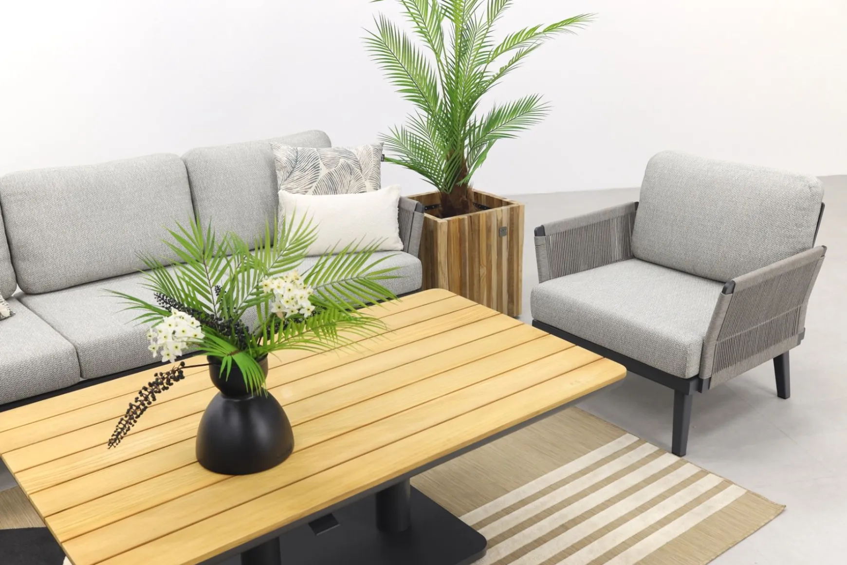 Durban/Medina teak verstelbare stoel-bank loungeset - 4-delig - Op=Op