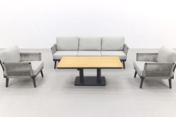 Durban/Medina teak verstelbare stoel-bank loungeset - 4-delig - Op=Op