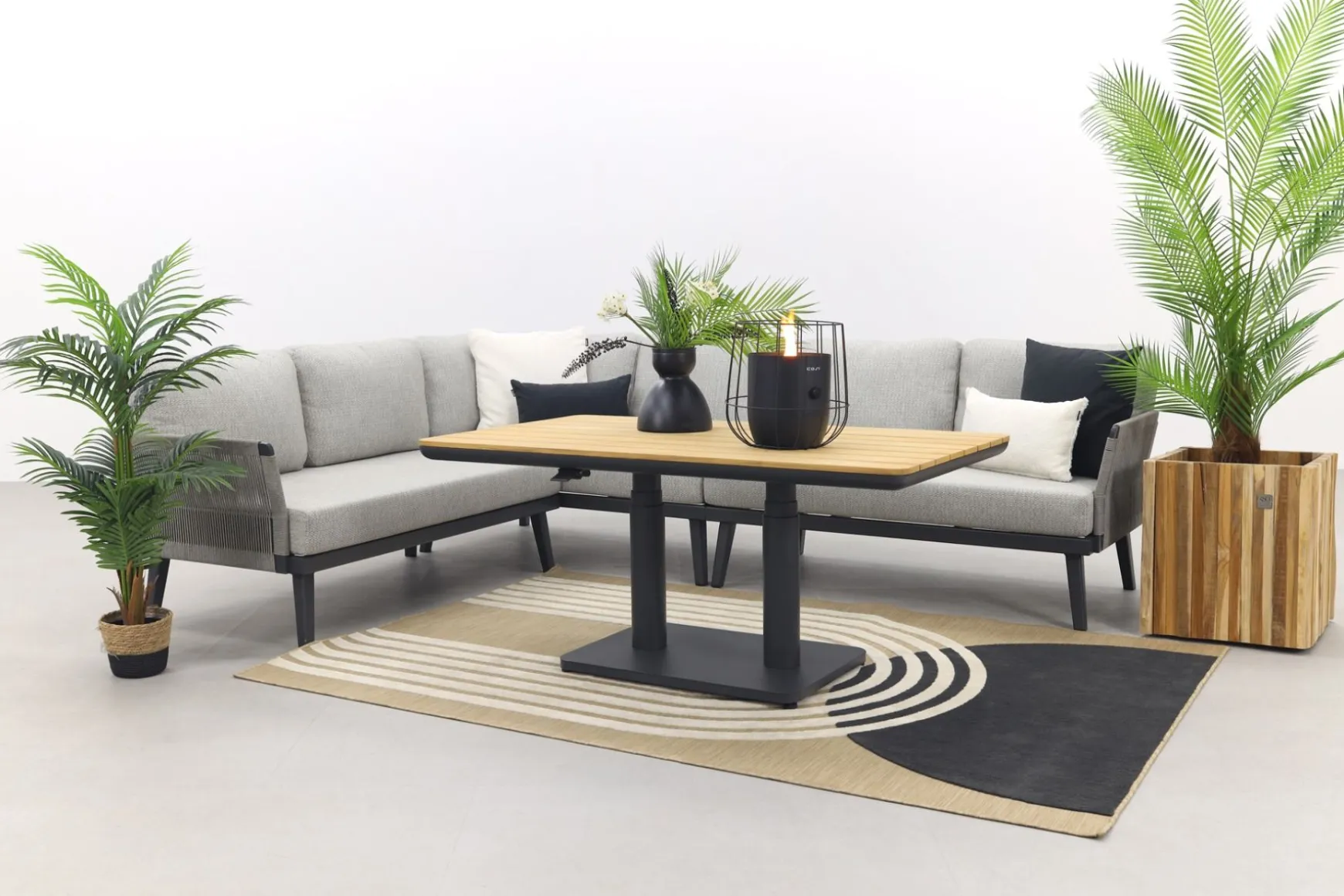 Durban/Medina teak verstelbare loungeset - hoekbank - 2-delig - Op=Op