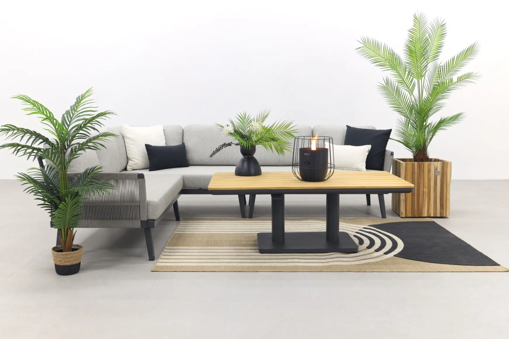 Durban/Medina teak verstelbare loungeset - hoekbank - 2-delig - Op=Op