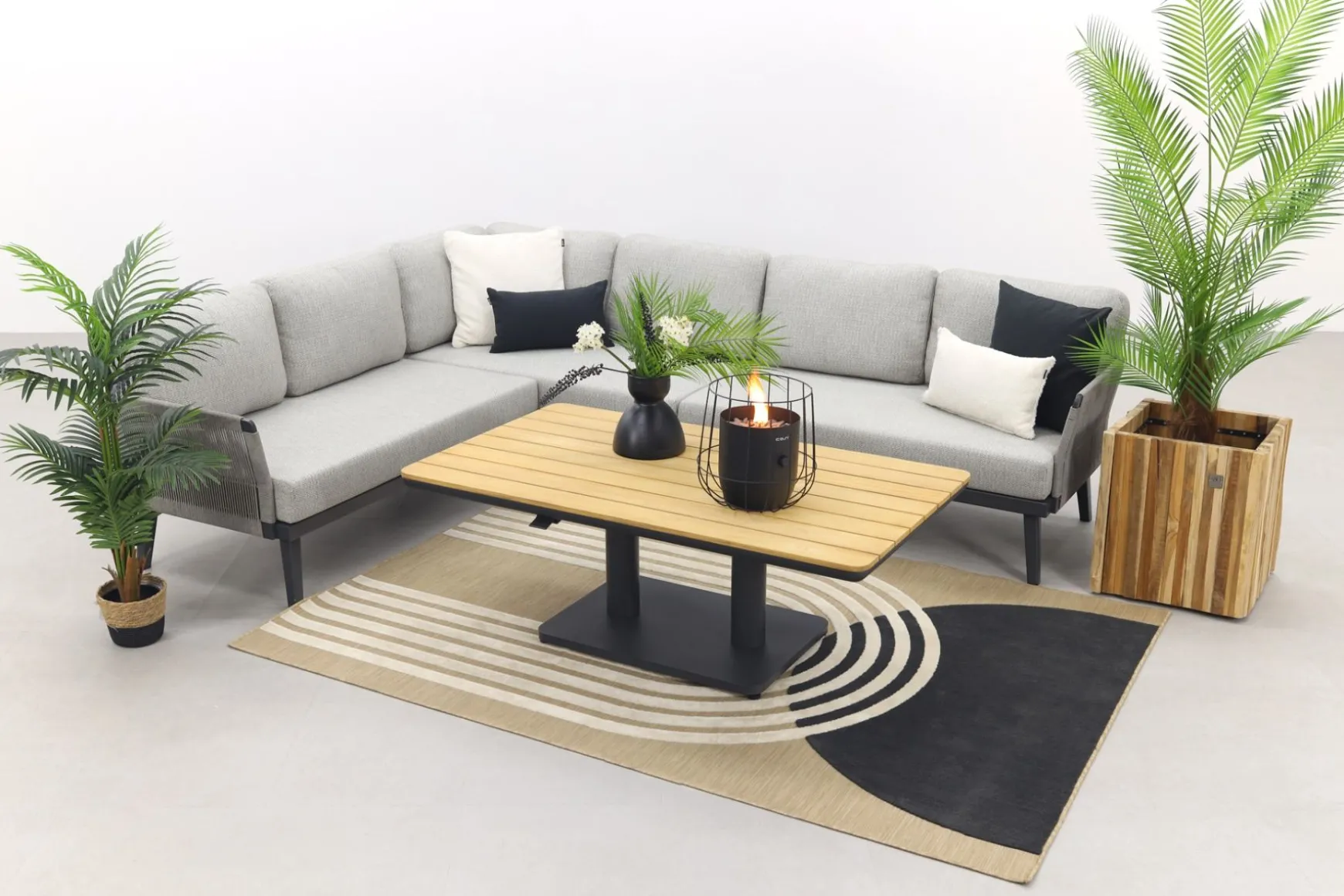 Durban/Medina teak verstelbare loungeset - hoekbank - 2-delig - Op=Op