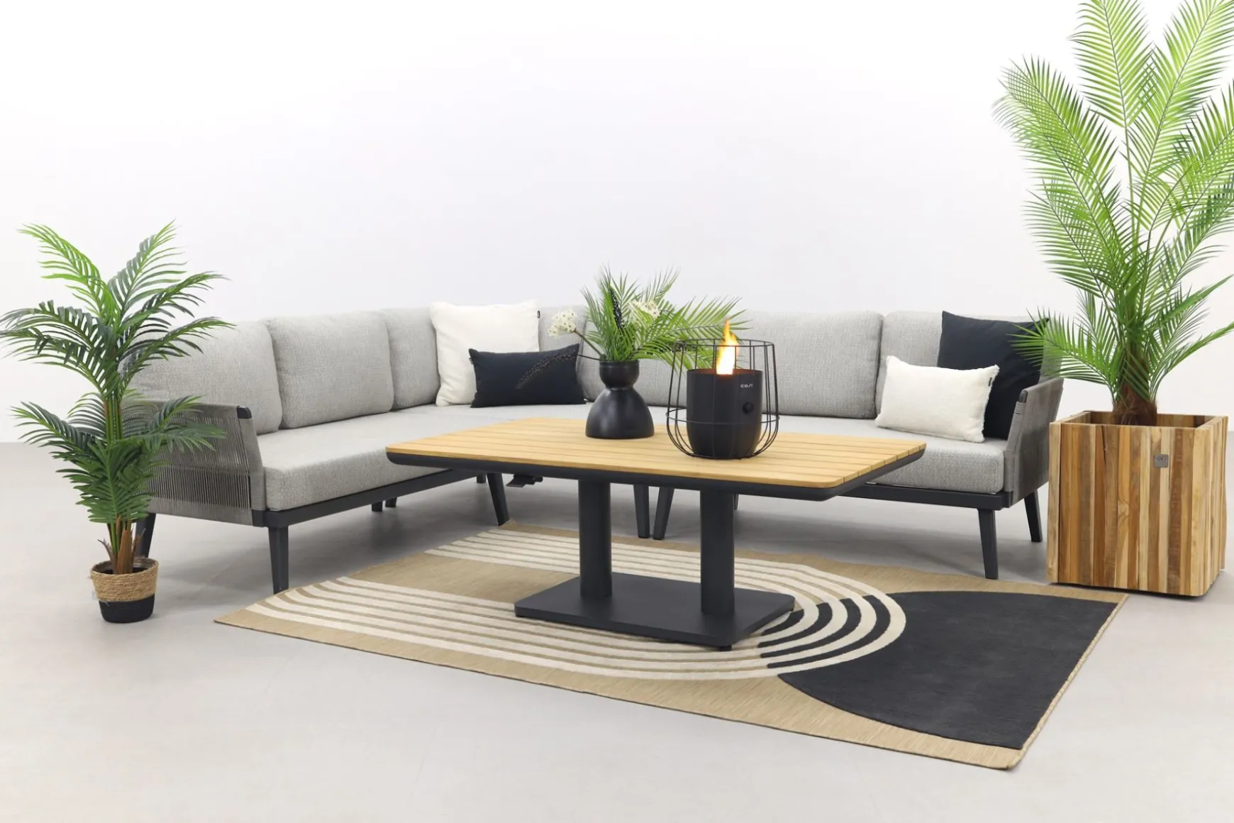 Durban/Medina teak verstelbare loungeset - hoekbank - 2-delig - Op=Op