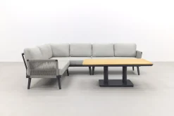 Durban/Medina teak verstelbare loungeset - hoekbank - 2-delig - Op=Op