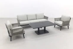 Durban/Medina verstelbare stoel-bank loungeset - 4-delig - Op=Op