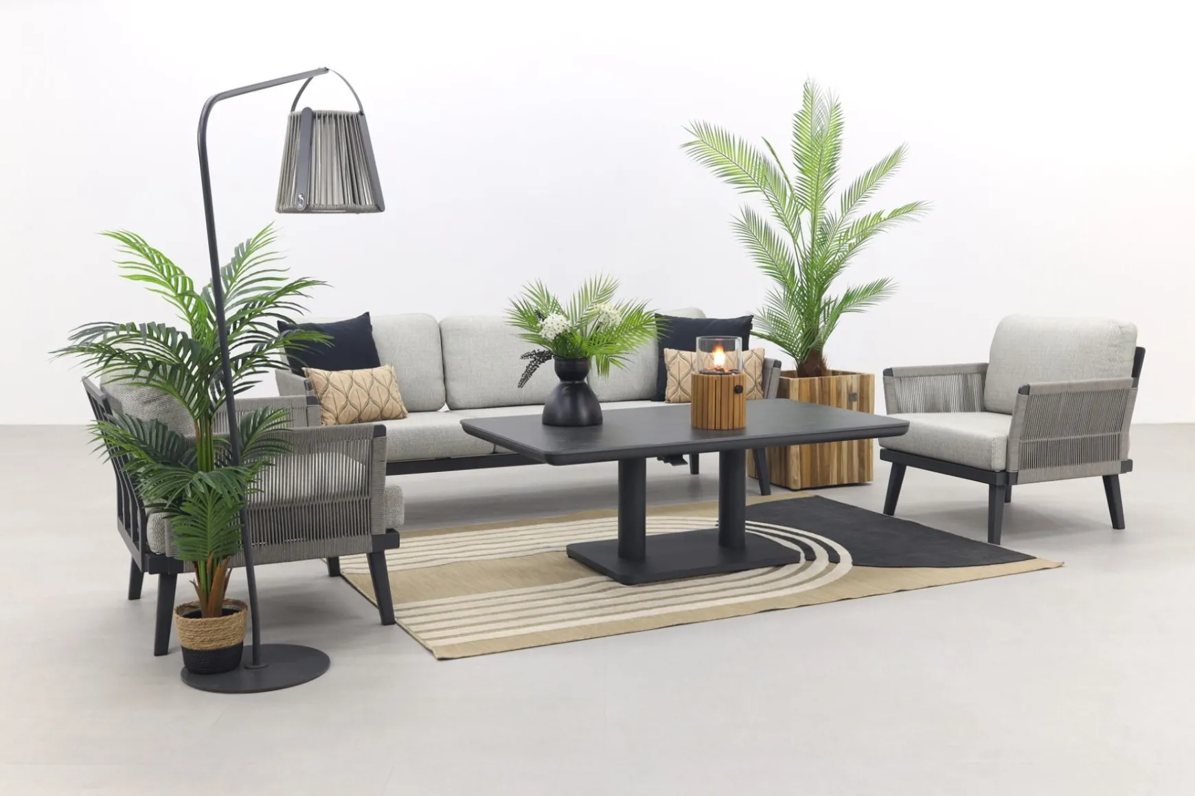 Durban/Medina verstelbare stoel-bank loungeset - 4-delig - Op=Op