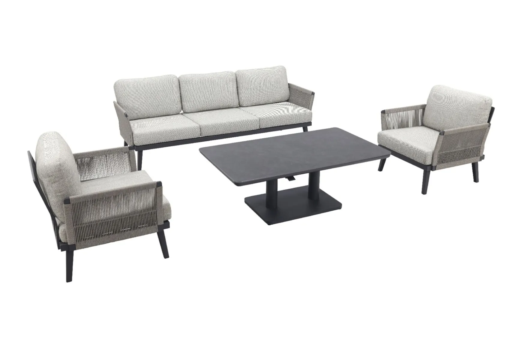 Durban/Medina verstelbare stoel-bank loungeset - 4-delig - Op=Op