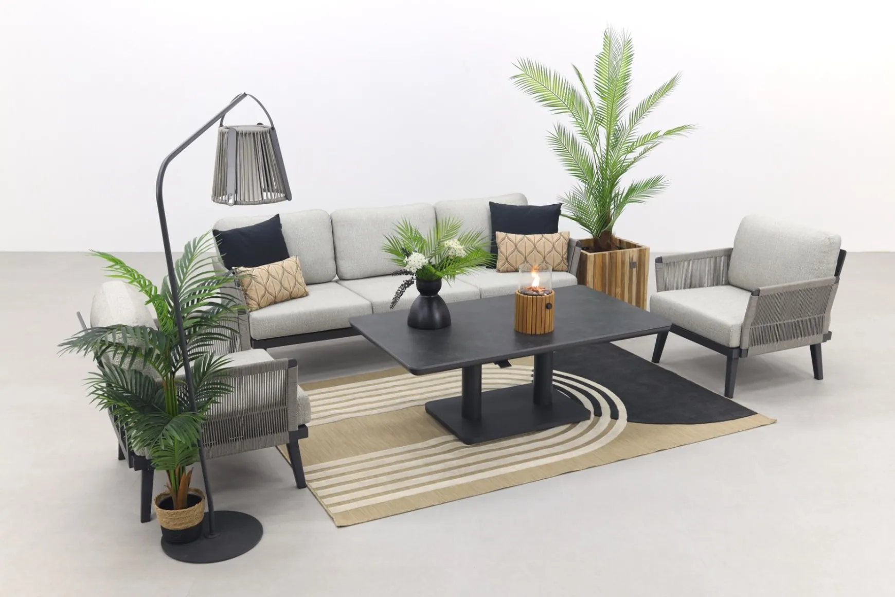 Durban/Medina verstelbare stoel-bank loungeset - 4-delig - Op=Op