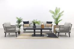 Durban/Medina verstelbare stoel-bank loungeset - 4-delig - Op=Op