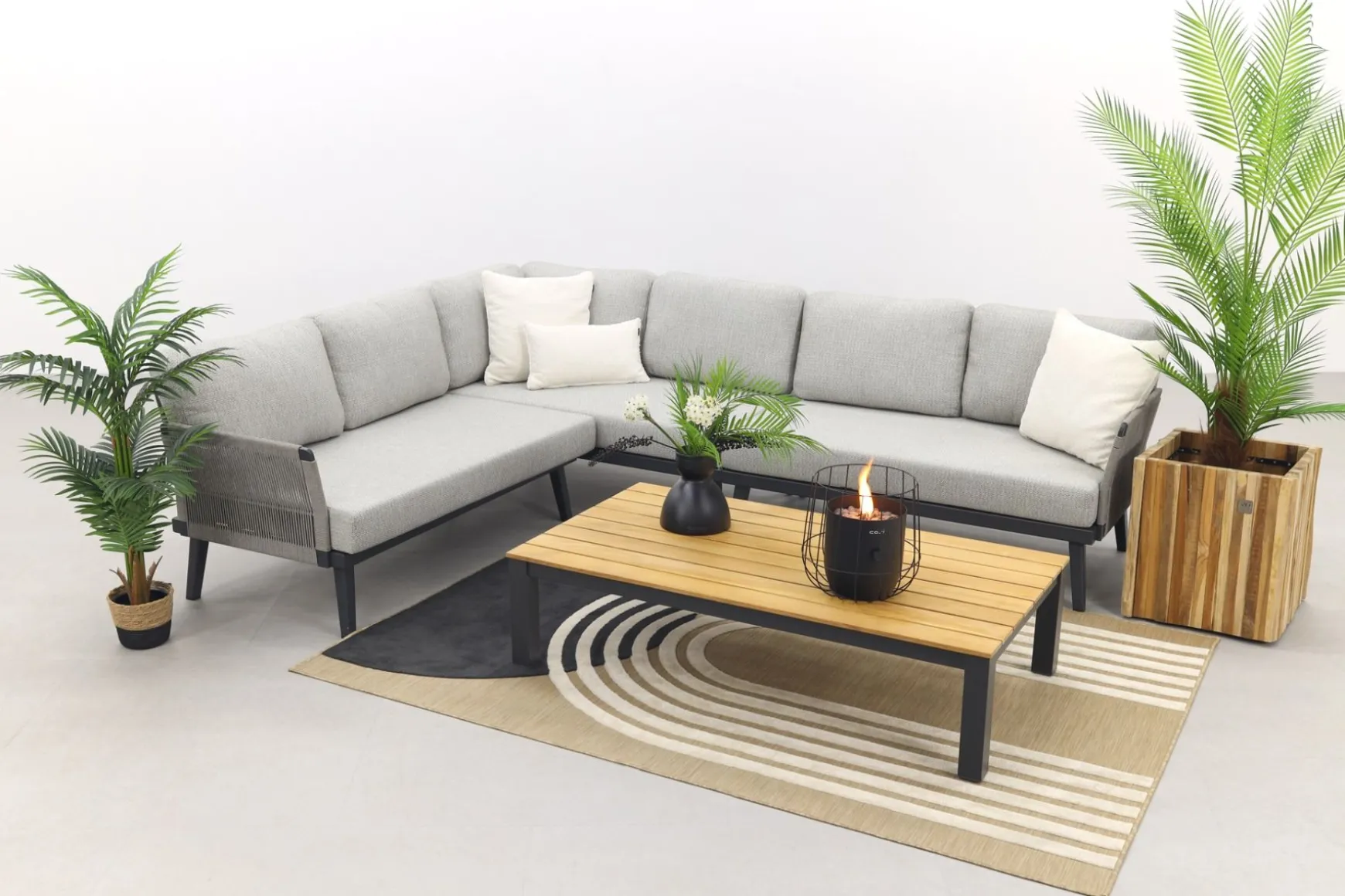 Durban/mindo loungeset - hoekbank - 2-delig - Op=Op