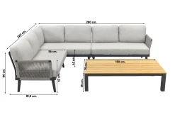 Durban/mindo loungeset - hoekbank - 2-delig - Op=Op