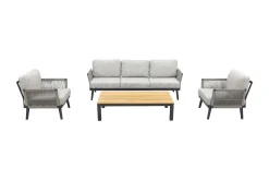 Durban/Mindo stoel-bank loungeset - 4-delig - Op=Op