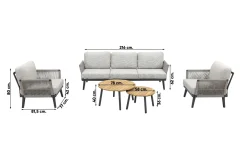 Durban/Mindo stoel-bank loungeset - 5-delig - Op=Op