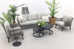 Durban/Rhodos stoel-bank loungeset - 5-delig - Op=Op