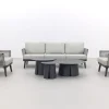 Durban/Velora royal grey stoel-bank loungeset - 6-delig
