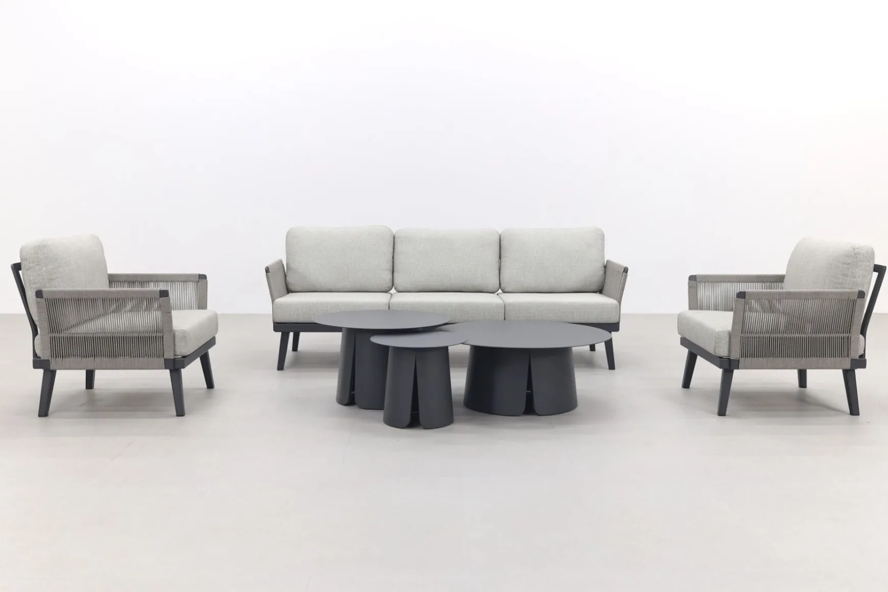 Durban/Velora royal grey stoel-bank loungeset - 6-delig