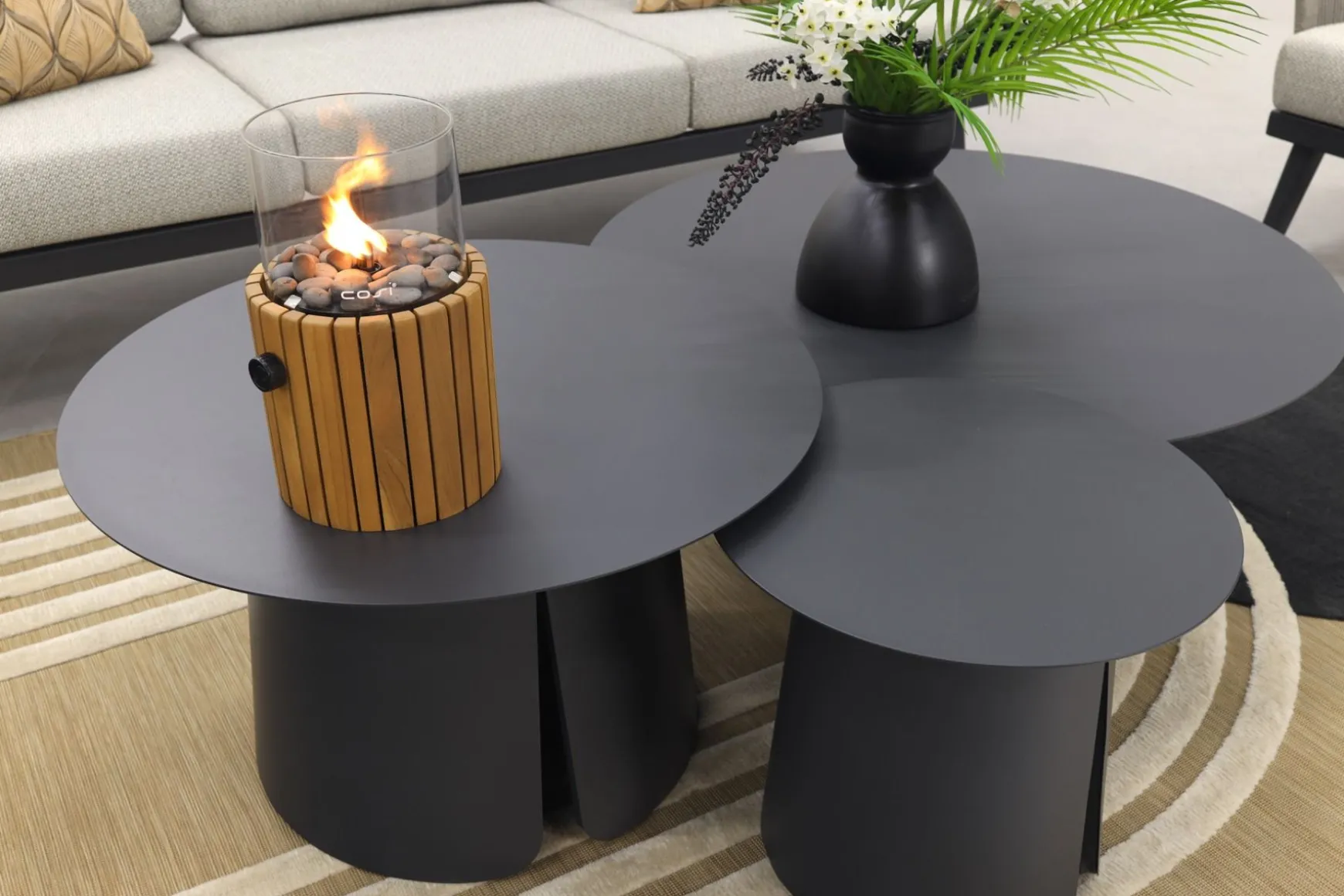 Durban/Velora royal grey stoel-bank loungeset - 6-delig