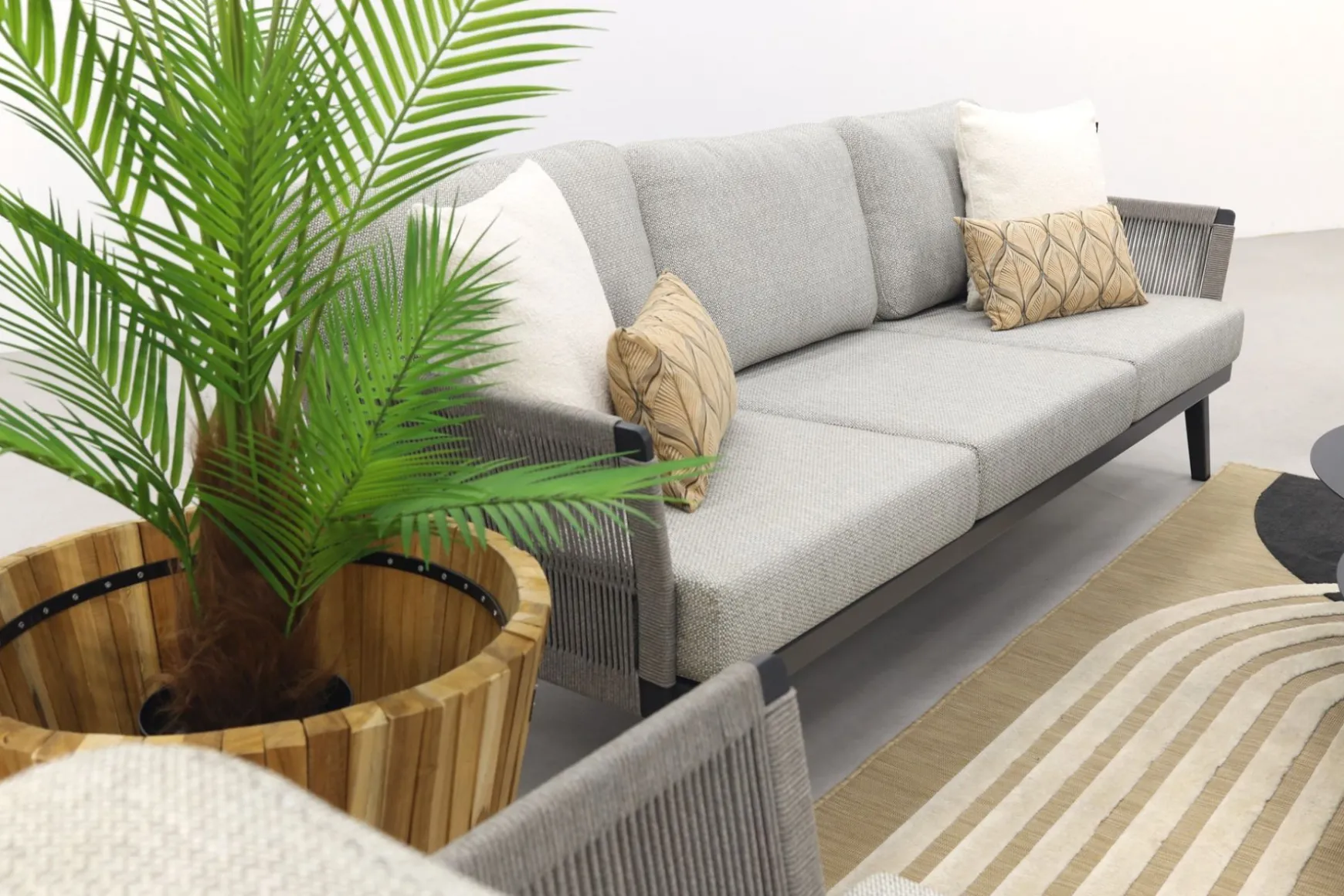 Durban/Velora royal grey stoel-bank loungeset - 6-delig