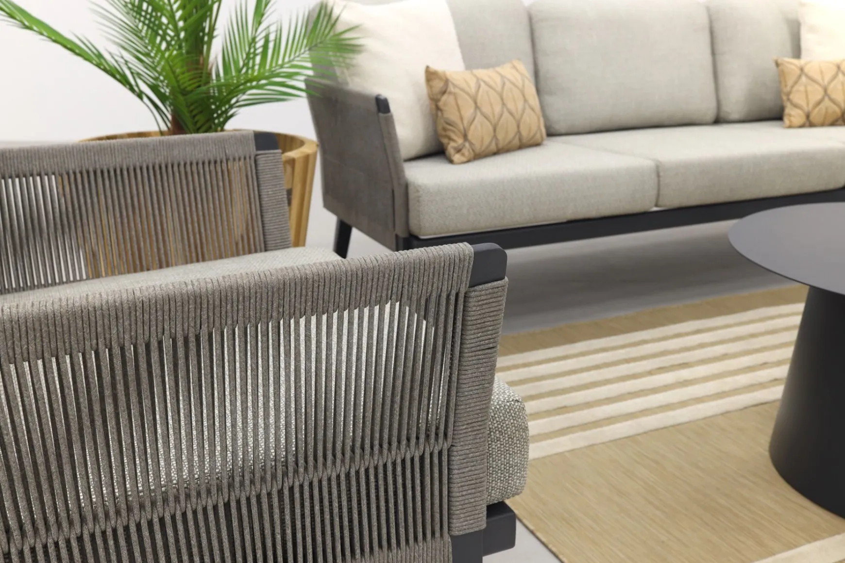 Durban/Velora royal grey stoel-bank loungeset - 6-delig