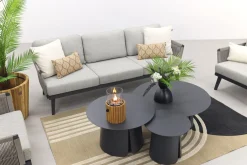 Durban/Velora royal grey stoel-bank loungeset - 6-delig
