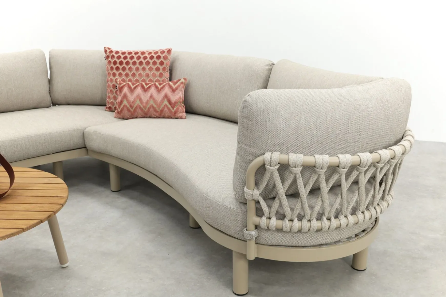 Emilia/Mindo organische rope loungeset - Latte/Beige