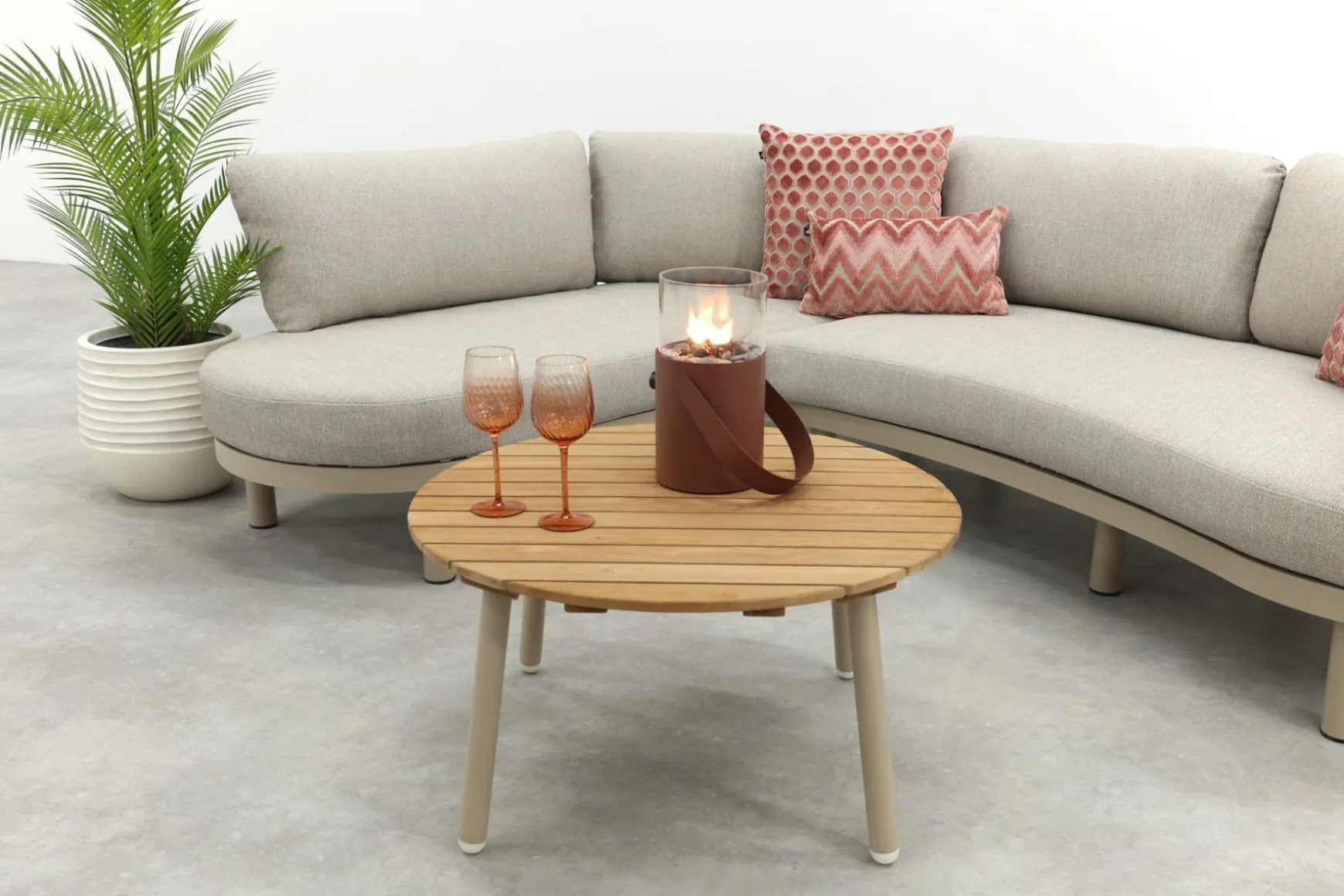 Emilia/Mindo organische rope loungeset - Latte/Beige