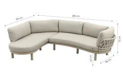 Emilia/Mindo organische rope loungeset - Latte/Beige