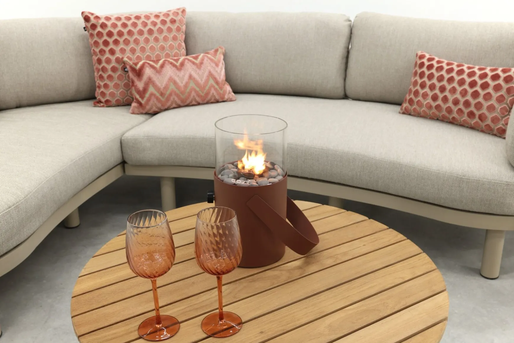 Emilia/Mindo organische rope loungeset - Latte/Beige
