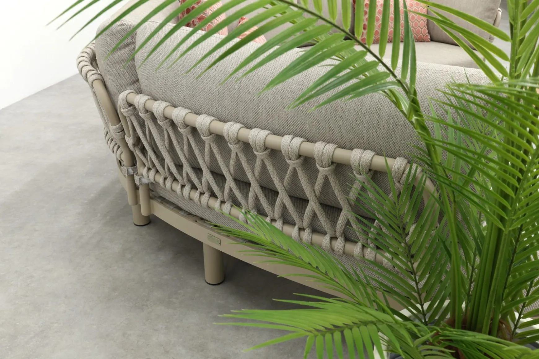 Emilia/Mindo organische rope loungeset - Latte/Beige