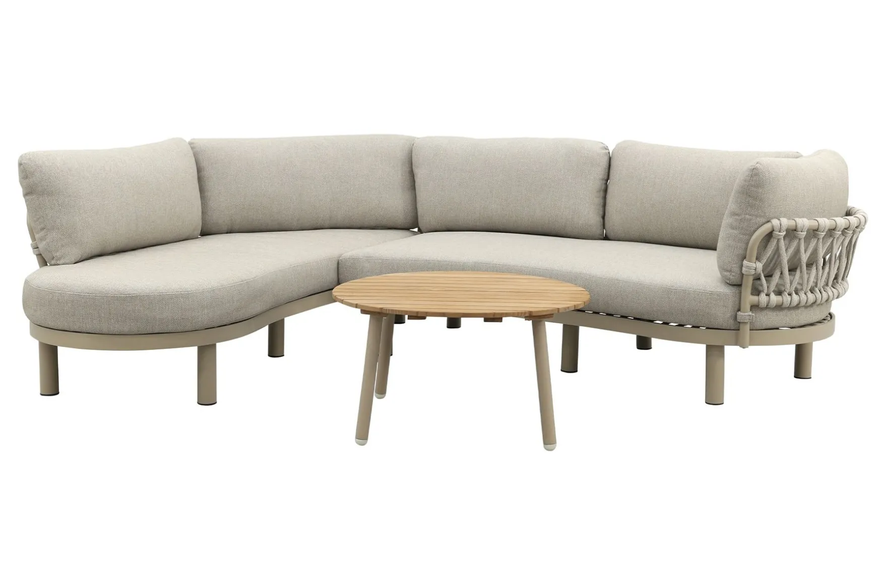Emilia/Mindo organische rope loungeset - Latte/Beige