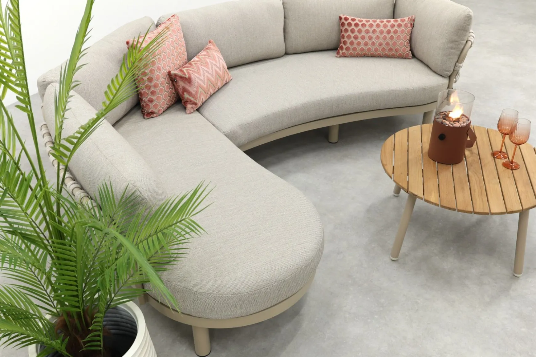Emilia/Mindo organische rope loungeset - Latte/Beige