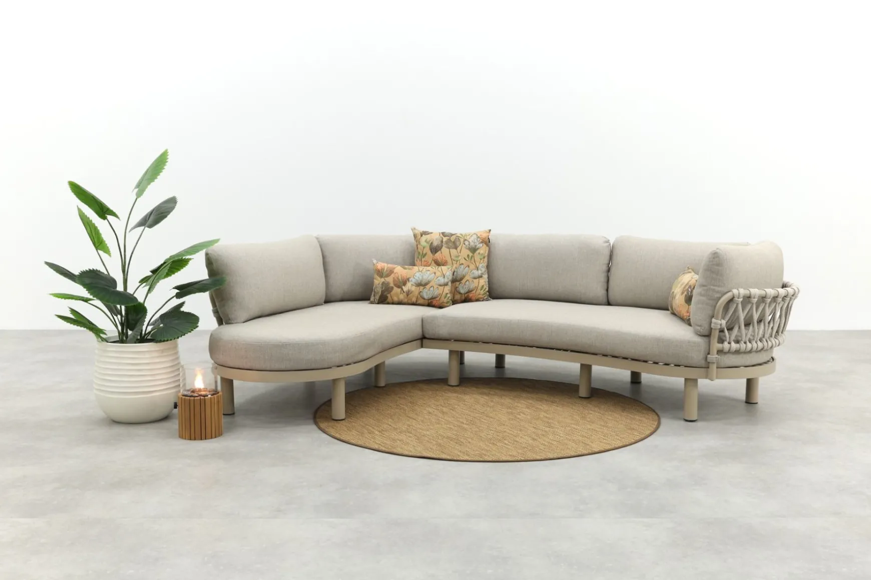 Emilia organische rope lounge hoekbank - Latte/Beige