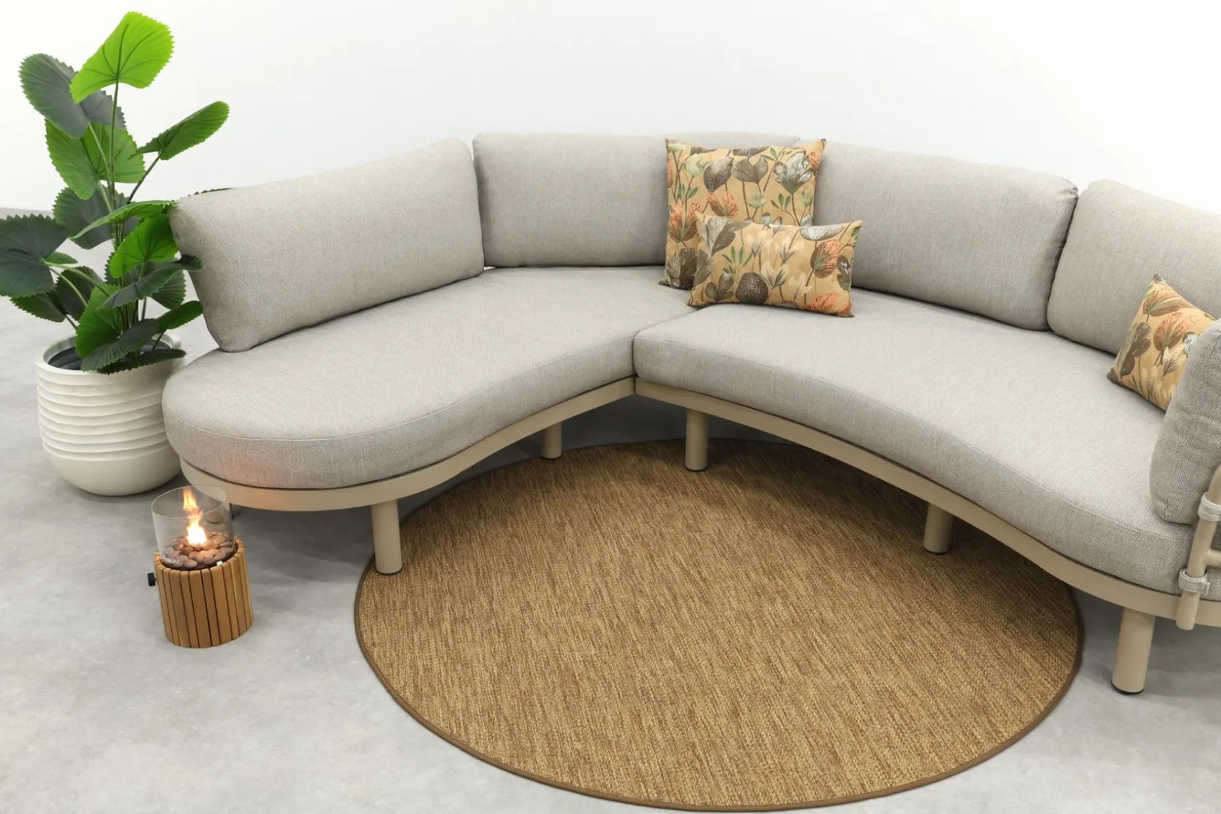 Emilia organische rope lounge hoekbank - Latte/Beige