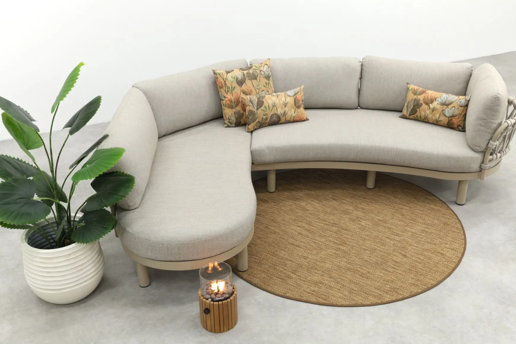 Emilia organische rope lounge hoekbank - Latte/Beige