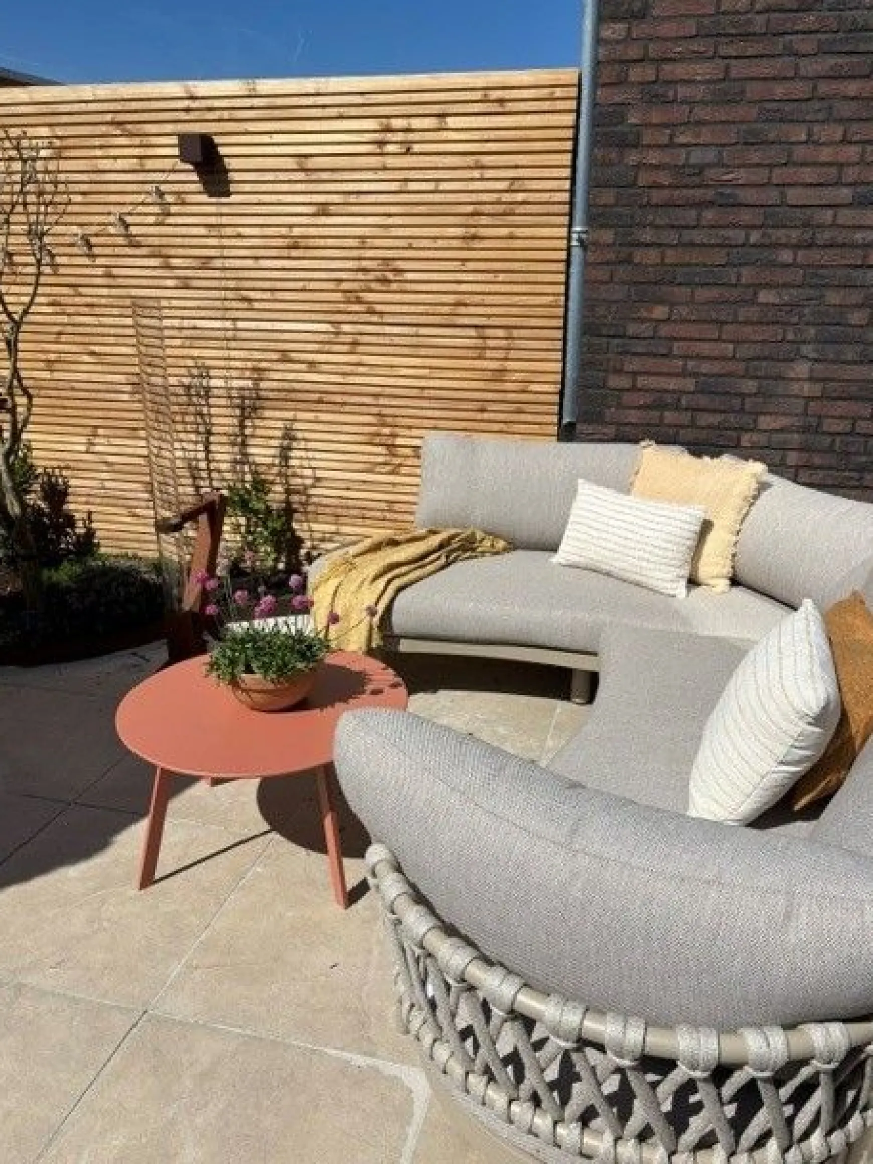 Emilia organische rope lounge hoekbank - Latte/Beige