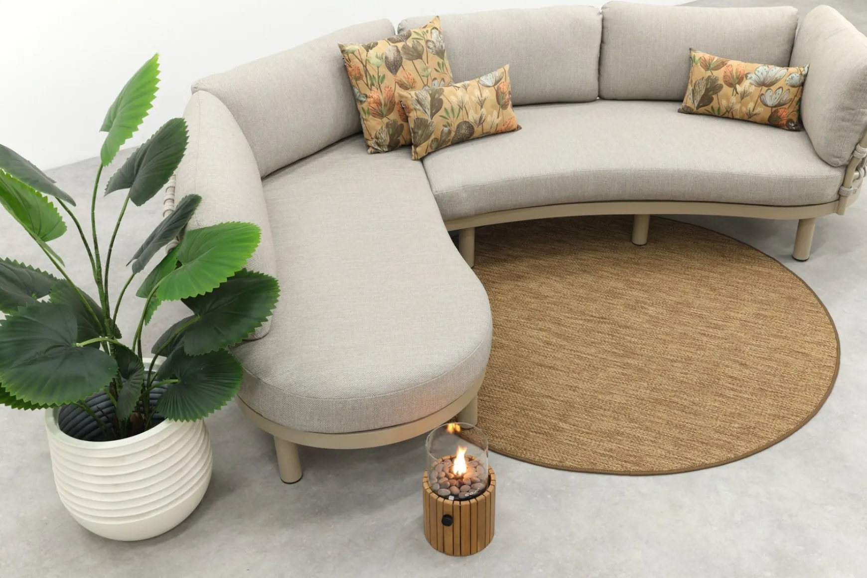 Emilia organische rope lounge hoekbank - Latte/Beige
