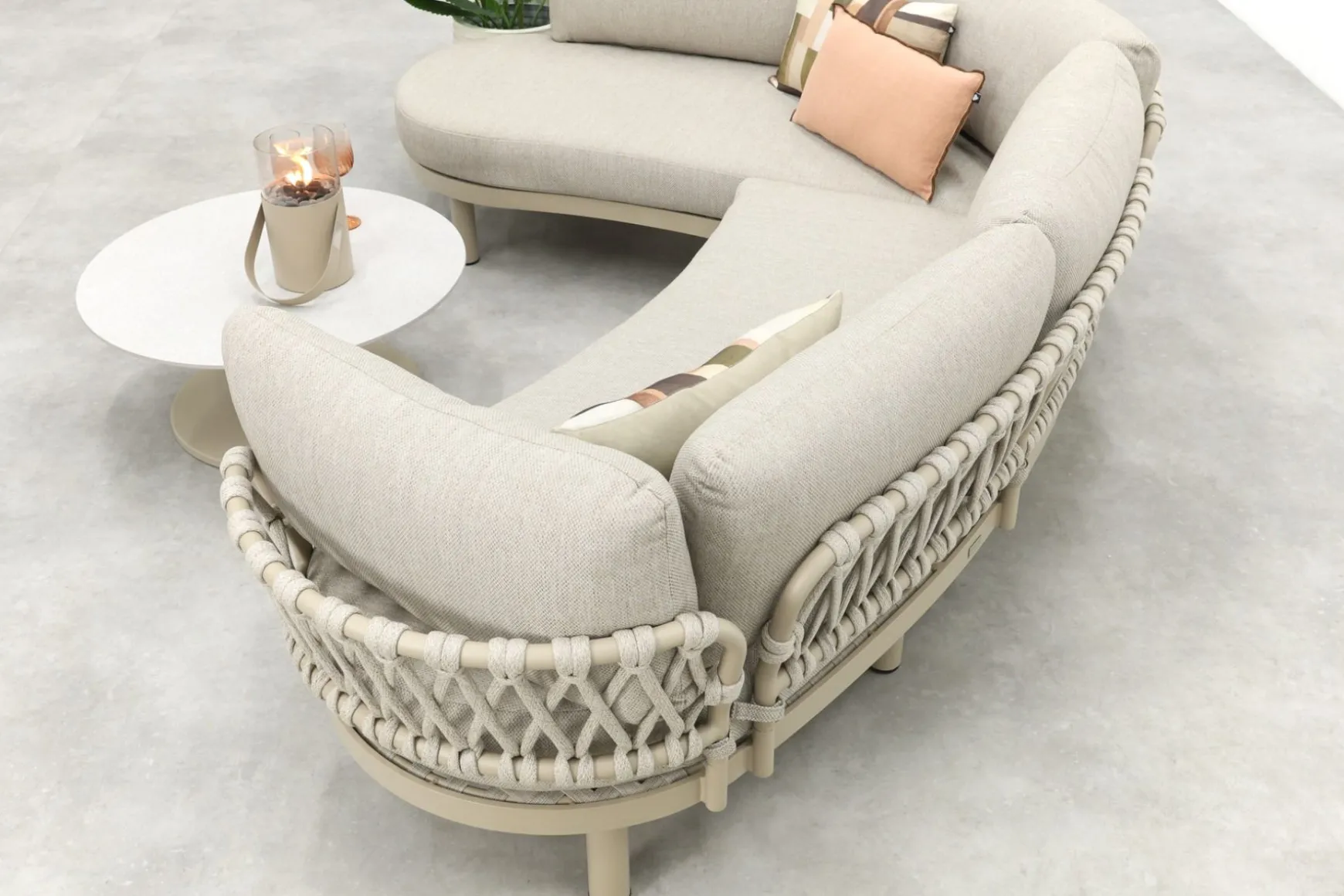 Emilia/Orion organische rope loungeset - Latte/Beige