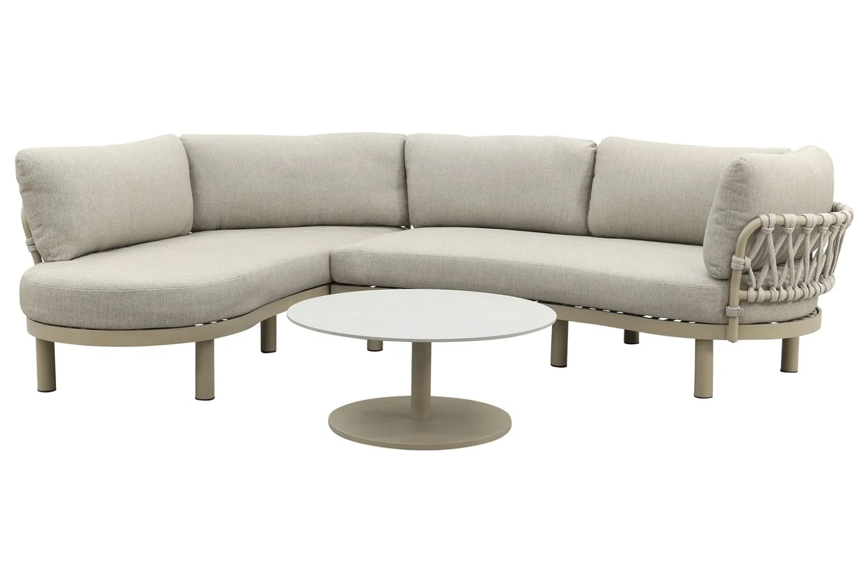 Emilia/Orion organische rope loungeset - Latte/Beige