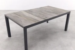 Excellent/Kings 4-persoons stapelbare dining tuinset 180x100 cm. - Antraciet