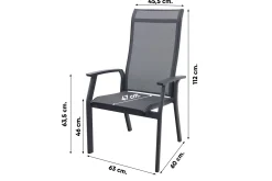 Excellent/Kings 4-persoons stapelbare dining tuinset 180x100 cm. - Antraciet