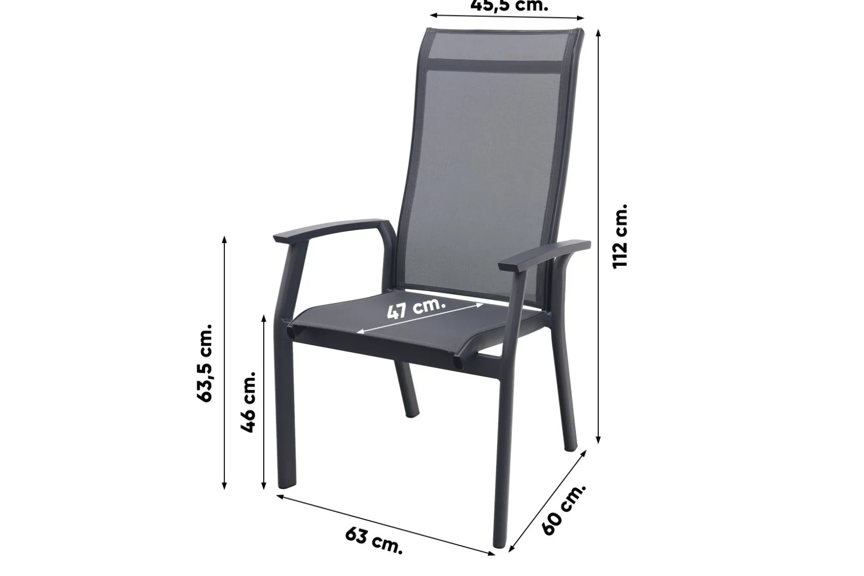 Excellent/Kings 4-persoons stapelbare dining tuinset 180x100 cm. - Antraciet