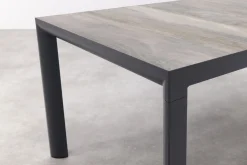 Excellent/Kings 4-persoons stapelbare dining tuinset 180x100 cm. - Antraciet