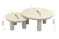 Flora/Liv stoel-bank loungeset - Light rope/Teak
