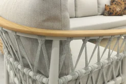 Flora/Liv stoel-bank loungeset - Light rope/Teak