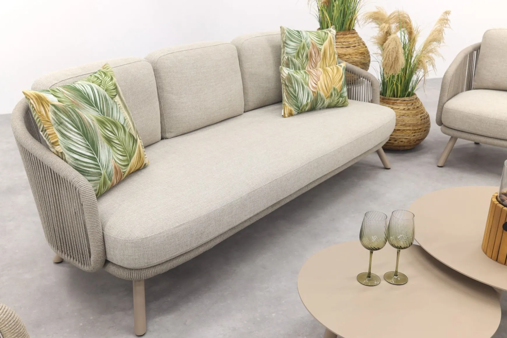 Flow stoel/bank loungeset (5-delig) - Zand/Latte