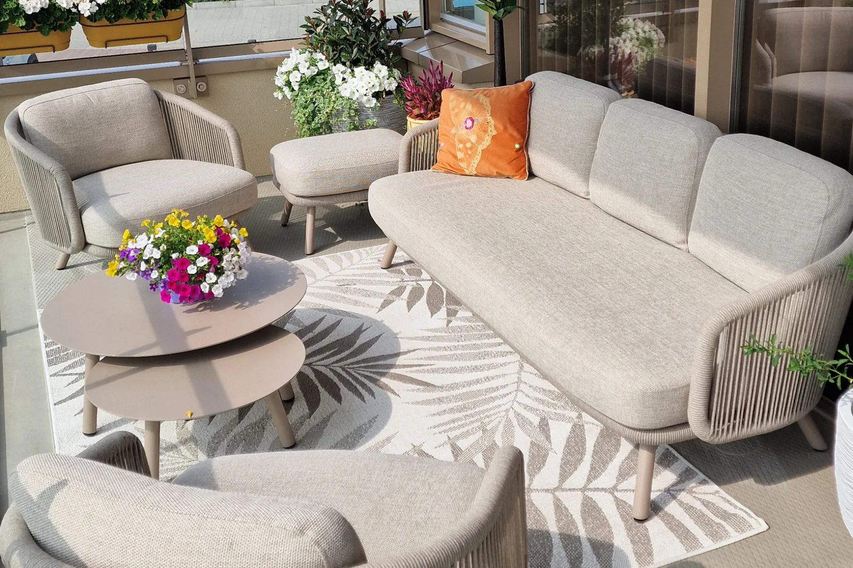 Flow stoel/bank loungeset (5-delig) - Zand/Latte