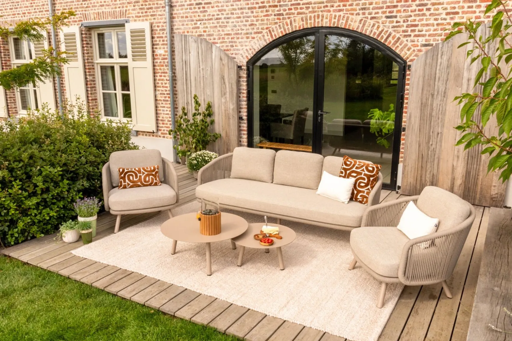 Flow stoel/bank loungeset (5-delig) - Zand/Latte