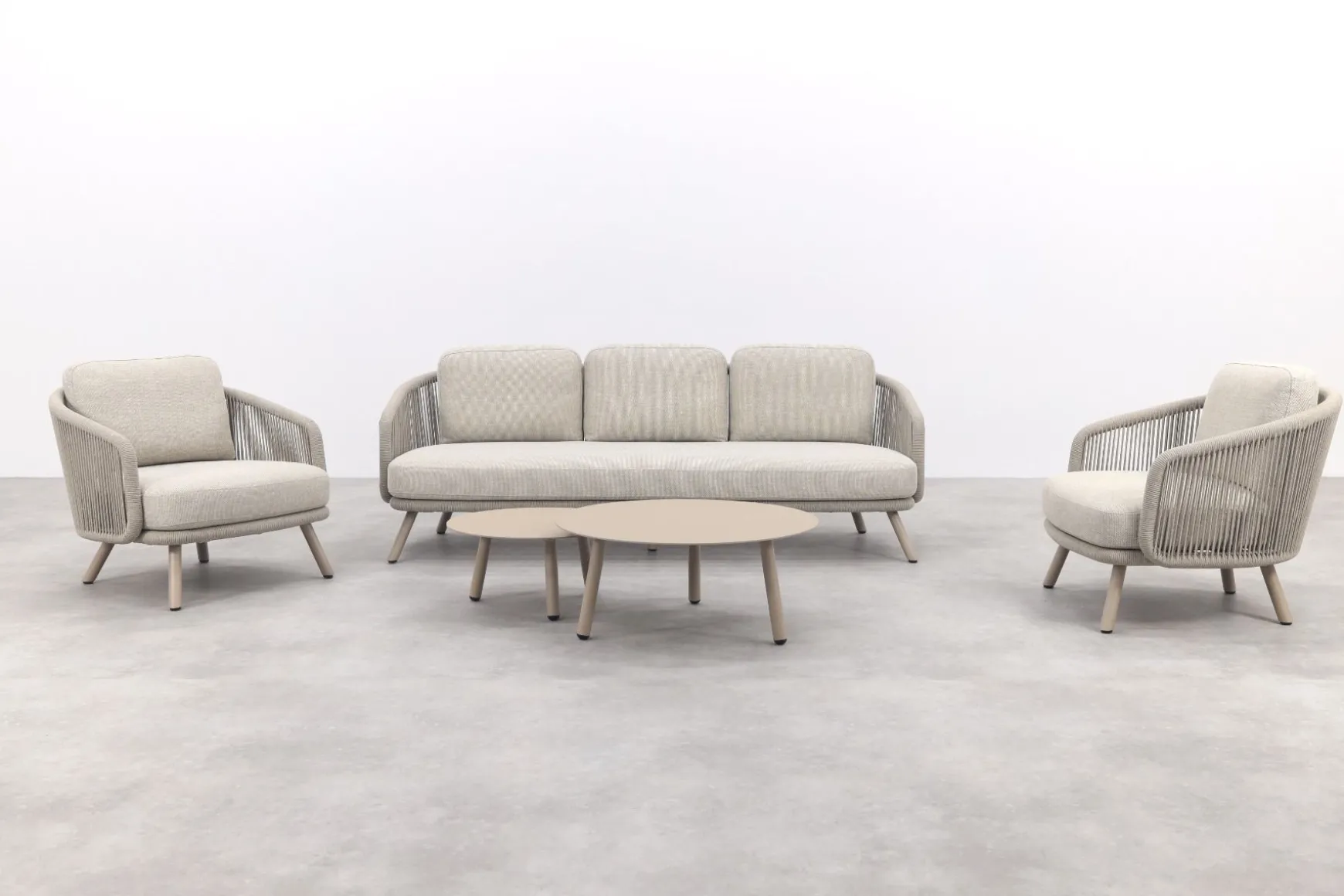 Flow stoel/bank loungeset (5-delig) - Zand/Latte