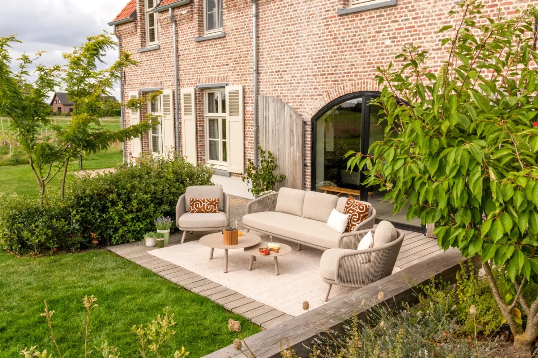 Flow stoel/bank loungeset (5-delig) - Zand/Latte